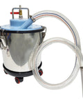Badass Pneumatic Shop Vacuum Workhorse Crushes Any Workshop Mess With Hella Strong Wet Dry Suction, stainless steel drum and hose.