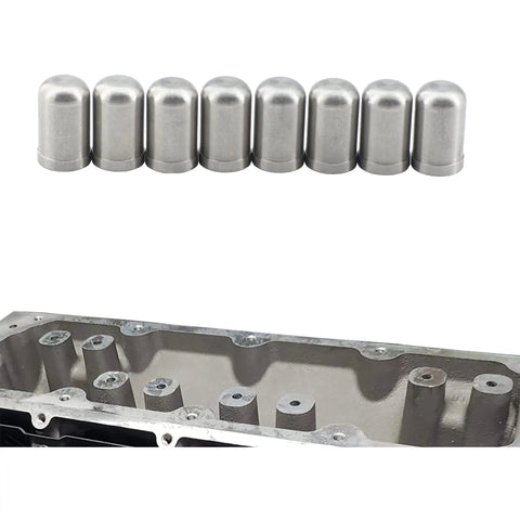 8 Piece AFM DOD Oil Passage Seal Plug Set For 2005 To 2019 Gen IV And Gen V LSX And LT Engine Series, silver plugs and cover