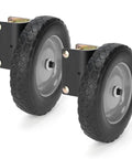 8 Inch Heavy Duty Gate Wheels Two Pack Side Mount Casters with black non-slip tires for sagging gate support.