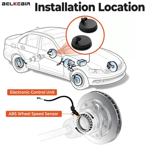 Image showing installation location of Two Pack Rear Abs Wheel Speed Sensors Left And Right Side for Hyundai cars.