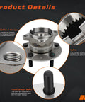 Beefed-Up Rear Wheel Bearing And Hub Assembly For Mazda CX-3 2016 2017 2018 2019 2020 2021 5 Lug Without ABS Fits Rear Left And Right AWD
