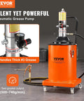Beefy Heavy Duty 5 Gallon Pneumatic Grease Pump With 13 Ft High Pressure Hose And Gun Portable Grease Lubrication System With Wheels