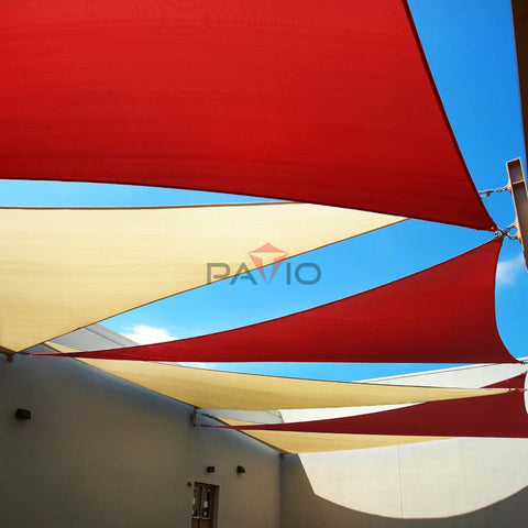 Waterproof Sun Shade Sail Right Triangle 12 Ft By 12 Ft By 17 Ft With Hardware Kit UV Block Awning for Backyard Pergola Red