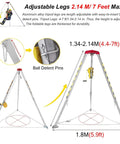 Heavy Duty Pulley Hoist Aluminum Rescue Tripod Worksite Ready Lift Kit for Emergency Rescue with adjustable height and safety features.