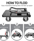 How to fold Upgraded Foldable Push Cart Dolly With 660 Lbs Capacity, Heavy Duty Moving Platform Hand Truck, Space Saving Collapsible Design For Quick Haul And Easy Storage In The Garage Or Utility Room.
