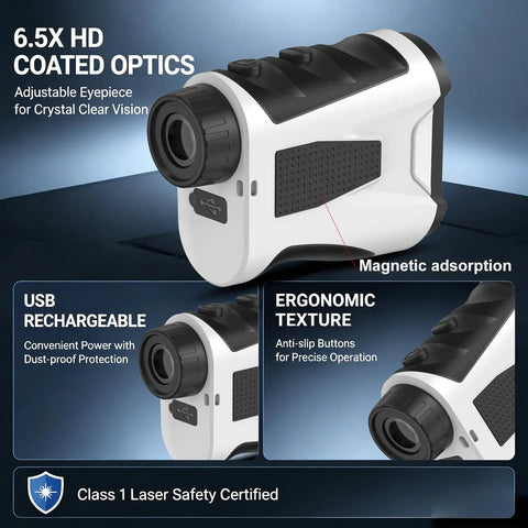 Butter Smooth 1000 Yard Golf Laser Rangefinder With Premium 6.5X Optics And Tournament Legal Slope Switch For Dead Nuts Flag Lock Vibration To Easily Knock It Out Of The Park And Shave Strokes Off Weekends