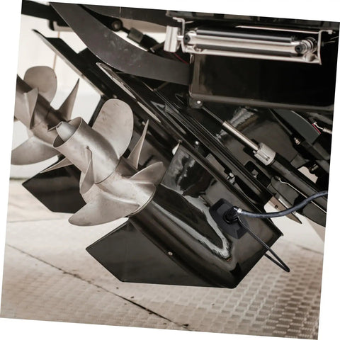 Detailed view of boat motor flusher outboard engine cleaner accessory for fresh water cooling with marine grade frame and hose attachment.