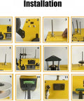 Installation steps for Sleek Desktop 3D Filament Extruder And Auto Coil Winder with detailed components.