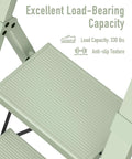 4 Step Foldable Aluminum Ladder That Doubles As A Lightweight Step Stool No Assembly Needed With Compact 2.1 Inches Folded Thickness And Reaches Up To 29.7 Inches For Easy Home Garage Use, close-up of ribbed step and 330 lb capacity