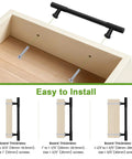 Easy installation guide for 10 Pack 5 Inch Matte Black Cabinet Handles And Drawer Pulls With 128mm Hole Centers Solid Rust Resistant