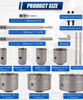Luney 20-piece concrete hole saw kit with SDS Plus and Max shank; includes 30–110 mm saws, 3 core drill bits and wrenches