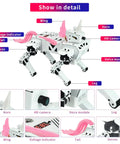 Unicorn Inspired Dope Remote Control Robotic Kit With Voice Control App Control FPV 13DOF Programmable Bionic Pet Toy For Teens And Adults ESP32 Open Source Educational Project, white unicorn robot with camera