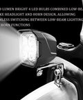 High Visibility E Bike Horn Front Light With 3 Pin Connector And Built In Horn on bicycle handle