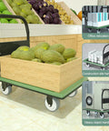 Heavy Duty Folding Platform Cart with 1100 Pound Capacity and 360 Degree Swivel Front Wheels loaded with produce