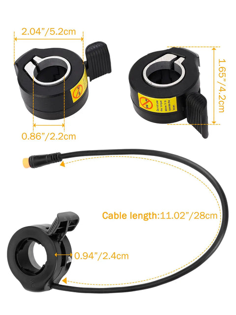 Thumb Throttle For Electric Bikes And Scooters, Waterproof Finger Speed Controller With Male Connector, Precise E Bike Throttle, Rugged Pro Grade Thumb Accelerator For E Bikes And Electric Scooters