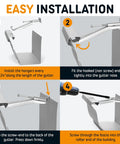 Step-by-step installation of 5 Inch Gutter Hangers Kit 25 Pack With Bonus 6 Inch Drill Bit Hidden Bracket Clips.