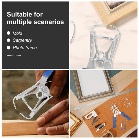 20 Pcs Solid Steel Miter Spring Clamps Kit With Ring Holder For Woodworking Trim, Crown Molding, And Picture Frames. use on picture frame corners