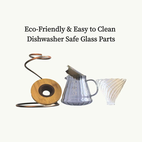 Go To Pour Over Coffee Maker Set With 20oz Borosilicate Glass Carafe Bamboo Base And Spiral Stand V Shaped Dripper 100 Paper Filters