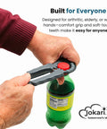 3 In 1 Bottle Opener For Jars Bottles And Cans No Sweat Easy Grip Tool For Weak Hands Twist Caps Pull Tabs Pop Tops Small Lids Arthritis Aid Manual Kitchen Tool Black opening a bottle