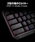 Premium Gaming Mechanical Keyboard Built Different With Lightning Quick Red Optical Switches And Dead Tight Trigger Pull For Serious Session Grinds Usb Passthrough Port Wrapped Around An Oversized Left Control Key And Smooth Aura Sync Rgb Lighting In, showing RGB-lit oversized Ctrl key.