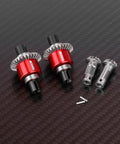 Oil Tight Differential 30T 0.8 Mod With 12T Main Gear Upgrade Kit for Arrma 1/16 Mojave, red metal gear components