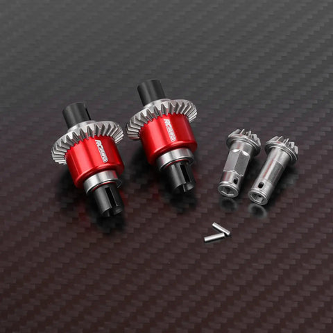 Oil Tight Differential 30T 0.8 Mod With 12T Main Gear Upgrade Kit for Arrma 1/16 Mojave, red metal gear components