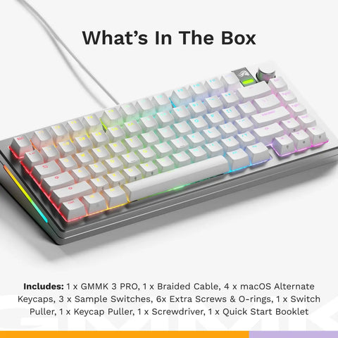 Solid Aluminum Tkl Mechanical Keyboard With Hot Swappable Mx Switches And Sound Dampening Foam Drip Modular Chassis, includes accessories.