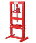 6 Ton Hydraulic H Frame Shop Press With Adjustable Table And Stamping Plates For Auto Repair And Metalworking In Garage Use Beefy Workhorse For Bearing Removal U Joint Installations And Straightening Projects Red