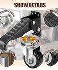 Heavy Duty Workbench Casters Kit 600 Lb Capacity Set Of 4 With Two Mounting Options featuring retractable caster wheels and steel construction