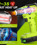 Cordless 18V Heat Gun With 350W Power, LED Light, Quick Heat In Seconds, Variable Temperature 120 To 122°F, Includes 4 Nozzles And Scraper, Low Voltage Protection, Great For Crafts And DIY Projects Battery Not Included, lime green
