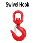 Red swivel hook for Forklift Lifting Hook Attachment With 2200 Lbs Capacity Single Fork Pocket Swivel Hook And Large T Screw Design Portable Workhorse Crane Hoist For Pallets Perfect For Warehouse And Shop Use Easy To Install