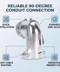Heavy Duty Ninety Degree Squeeze Connectors For 3/4 In Flexible Metal Conduit And AC MC Cable Pack Of Ten Zinc Die Cast elbow