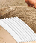 Eight Pack Rug Gripper Pads For Round Rugs 4x4 To 6x6 Feet With Curved Edge Design Keeps Rugs From Slipping And Curling Floor Safe Polyurethane Pads That Leave No Residue On Hardwood Or Tile Floors Clear beneath rug on floor