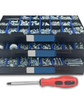 2600 Piece Screw And Bolt Set With Nuts And Washers In Steel Hex Head Fasteners For Home Improvement DIY Projects Automotive And Garage Repair For Woodworking And Metalworking Projects, organized in case