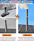 Rock Solid Stainless Steel Chimney Flue Support Bracket For Wood Stoves And Fireplaces Heavy Duty Heat Resistant double wall exhaust pipe before and after use images
