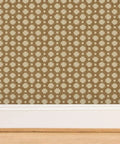 Premium Heavy Duty Neutral Moroccan Vinyl Wallpaper With Authentic Leather Texture Built Tough For Commercial Settings And Dead Easy To Hang Anywhere over a light brown wall.