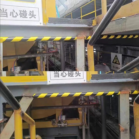 Industrial setting with L Shaped Wall Edge Corner Guards Yellow Black Safety Bumpers With Self Adhesive Foam Padding 197 Inches Long