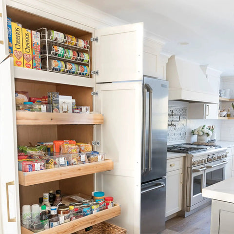Two Piece 1/4 Inch Small Overlay Cabinet Hinges For Face Frame Doors, Concealed Soft Close Hinge With 105 Degree Swing, 4D Adjustable Screw Mount, Smooth As Butter No Slam Finish in kitchen pantry.
