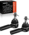 Two Pack Front Outer Tie Rod Ends 14 mm Thread Compatible With Nissan Frontier Xterra Pathfinder Armada J30 Q45 QX4 M45 Four Wheel Drive Models Infiniti SUVs Beefed Up Handling, pair of black metal steering ends
