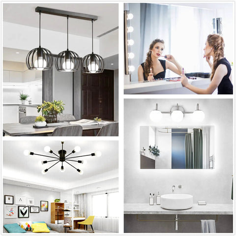 Interior spaces with various light fixtures highlighting modern design and functionality.