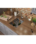 Kitchen with 16 Inch Bar Prep Sink Single Bowl Undermount 18 Gauge T304 Stainless Steel Satin Finish With Strainer And Bottom Grid