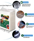 200 Count 8x12 Inch BPA Free Vacuum Sealer Bags Heavy Duty 7 Layer Puncture Resistant with features diagram