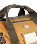 Gatemouth 20 Inch Tool Bag Brown With Wide Zip Opening And 36 Pockets Front Tech Pocket For Tablet Rugged Webbing Handles Built To Last