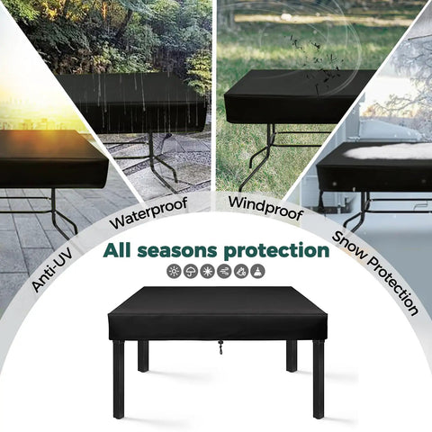 All Weather Outdoor Rectangular Table Cover 65 Inch Long By 40 Inch Wide By 6 Inch High For Patio Dining And Picnic Tables