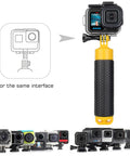 Floating Hand Grip With Mini Tripod Stand For Action Cameras Waterproof Pole Mount Underwater Monopod Lets You Shoot Wet Or Dry Clips With Insta360 GoPro Hero 9 10 11 12 13 AKASO DJI Action 6 Handle Accessory shown with compatible cameras