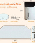 Foldable Under Desk Electric Foot Warmer For Office And Home, dimensions 55x18 inches unfolded, 20x5 inches rolled.