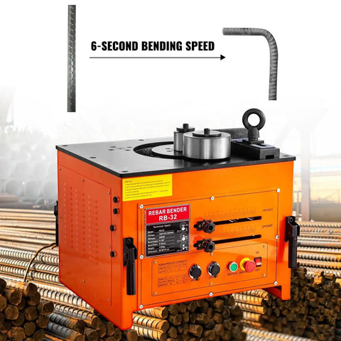Top-Notch Hydraulic Electric Rebar Bender With Foot Pedals For Precise 0 To 180 Degree Steel Bar Bending, 2000W motor.
