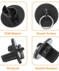 Heavy Duty Black Ring End Caps For Roller Blinds, 2 Pieces Set, Fits 18Mm Shafts, Built Tough Pom Plastic Hardware, showing smooth surface and POM material.
