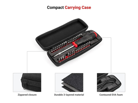 1/4 Inch Drive Bit Driver And 37-Piece Bit Set In Durable Case With Phillips, Slotted, Square, Hex, Fractional, And Metric, And Torx Bits