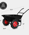 Dual Wheel Wheelbarrow Garden Cart With 500 Pound Capacity And Extra Large Wheels Built In Stand For Yard Garden And Landscaping